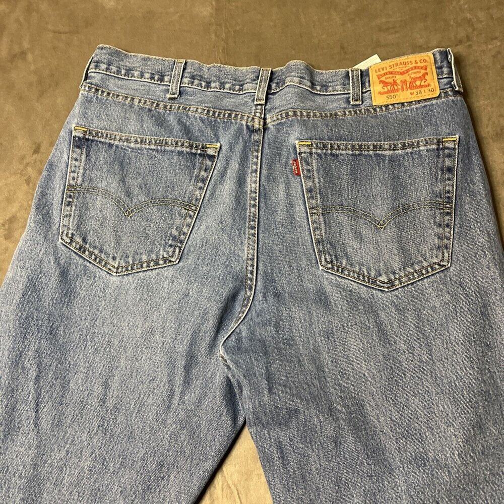 LEVI STRAUSS & CO. 550 RELAXED FIT Men 38x30 Straight Boot Leg Blue Denim‎ Jeans
